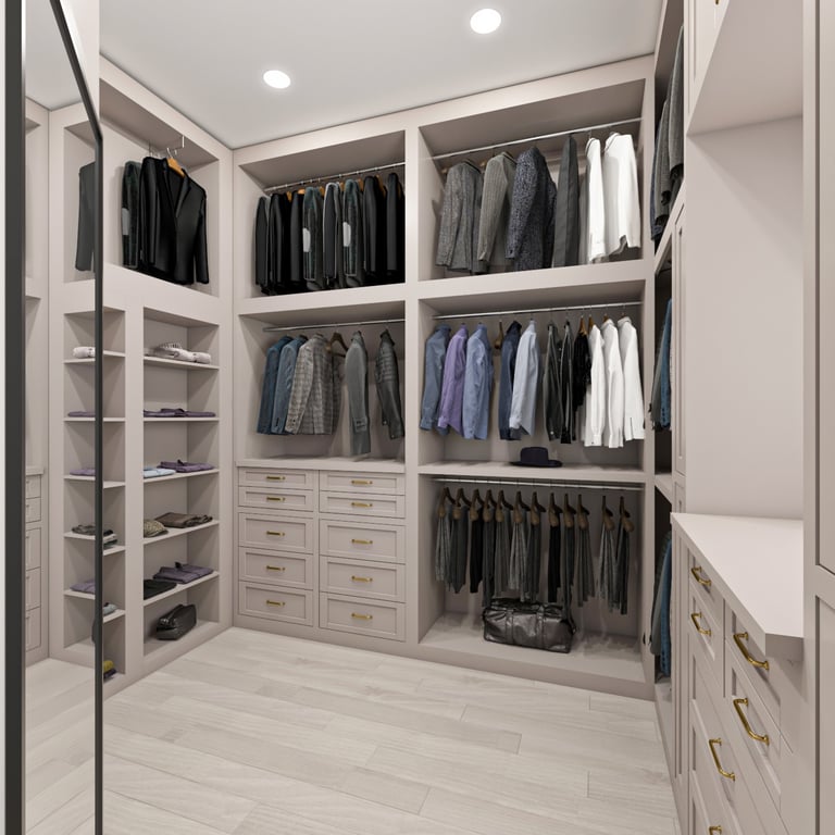 3D Render - Walk-in Closet for Him
